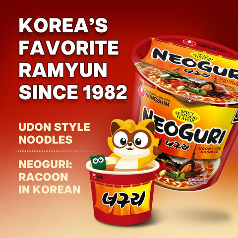 Nongshim Ramen Noodles, Gourmet Instant Ramen cup, Premium Microwavable Noodle Soup, Neoguri Spicy Seafood, 2.64 Ounce (Pack of 6)