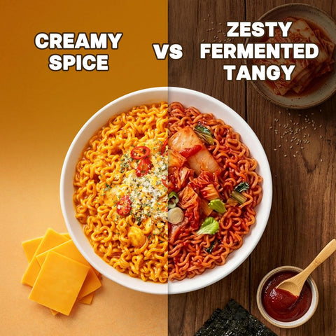 Nongshim Shin Ramyun Toomba & Shin Kimchi Stir Fry Variety Pack, Creamy & Spicy, Viral Toomba Flavored, Tangy Sweet and Spicy Kimchi, Viral Stir Fry Bundle, 8 Packs