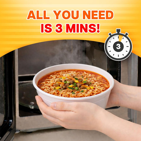 Nongshim Spicy Chicken Noodle Soup Instant Ramen, 12 Pack, Korean Microwaveable Bowl Soup Mix, Ramyun with Veggies, Sabor a Pollo