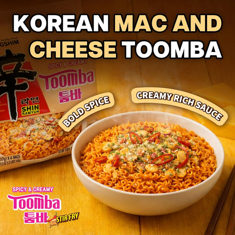 Nongshim Shin Ramyun Toomba & Shin Kimchi Stir Fry Variety Pack, Creamy & Spicy, Viral Toomba Flavored, Tangy Sweet and Spicy Kimchi, Viral Stir Fry Bundle, 8 Packs