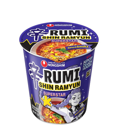 Nongshim Shin Ramyun Superstar, Instant Noodle Cup, Spicy & Smoky, 3.35 oz (Pack of 6)